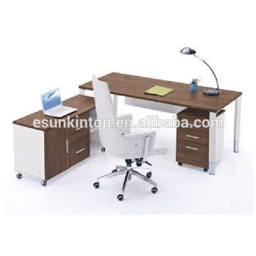 Escritório moderno usado mesa executiva marrom melamina + estofamento zebra, Fábrica de móveis de escritório (JO4061-1)